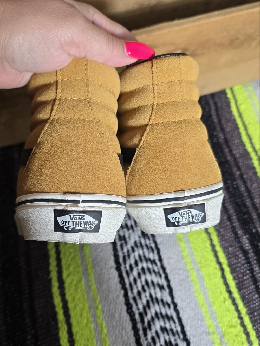Vans Men's Suede High-Top Sneakers in Mustard Tan and Black Size:6.5 - Picture 5 of 8